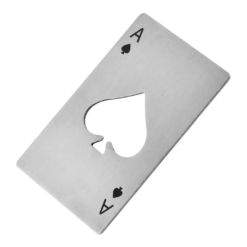 Portable Spades Bottle Opener Poker Shaped Wine Beer Black Peach A Playing Cards A Bottle Opener Hot  Stainless Steel Home Tools