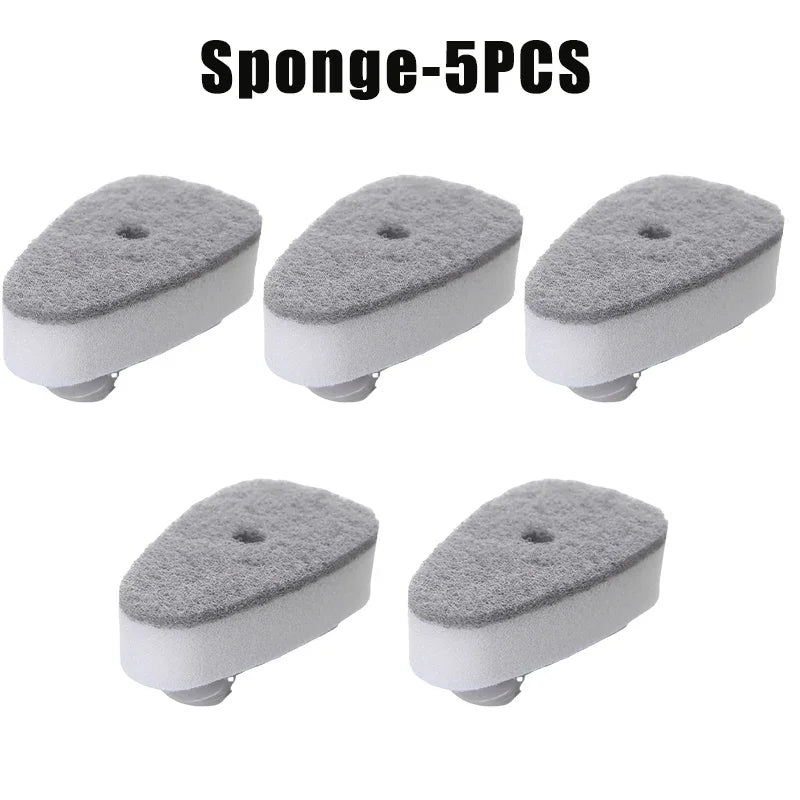 Kitchen Dish Cleaning Sponge Brush Liquid Filling Press Type Pot Cleaning Brush Soap Dispensing Pot Scrubber with Long Handle