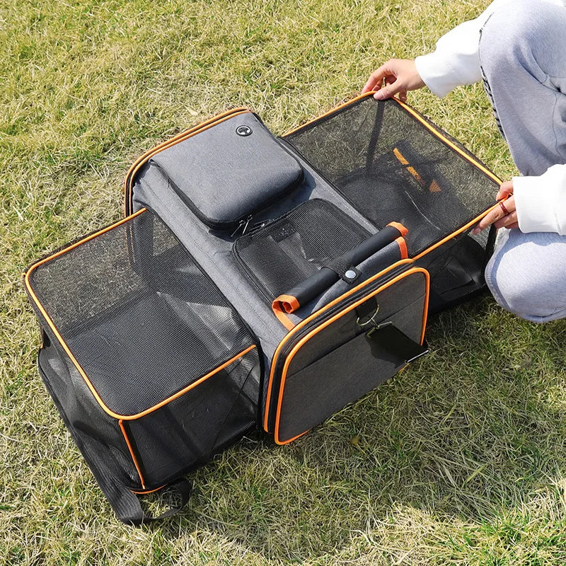 Portable Outdoor Bag Foldable Small Pet Supplies Car Bag Outdoor Handbag Large Space Breathable Pet Bag Supplies New
