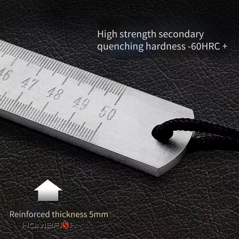 20 Inch Dual Use Stainless Steel Ruler Measuring & Emergency Window Breaking Survival Tool