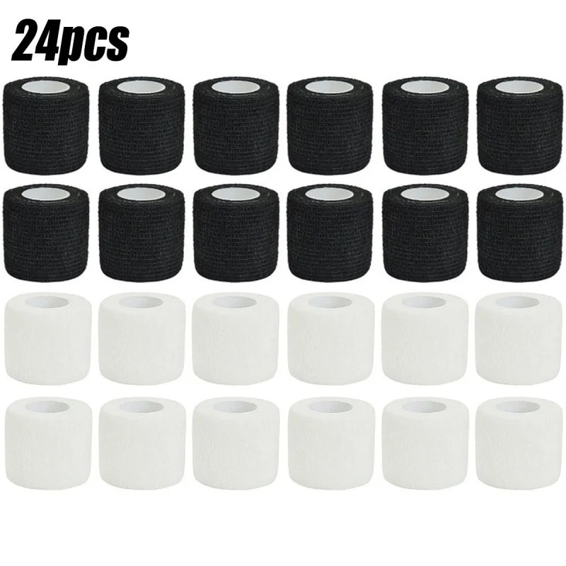 3/6/12/24Pcs Black White Sport Self Adhesive Elastic Bandage Wrap Tape Elastoplast For Knee Support Pads Finger Ankle Palm