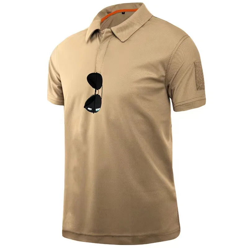 Men's Quick Dry Embroidered Plus Size Shirts Summer Male Breathable Clothes Elastic Plain Camping Climbing Hiking T-shirts