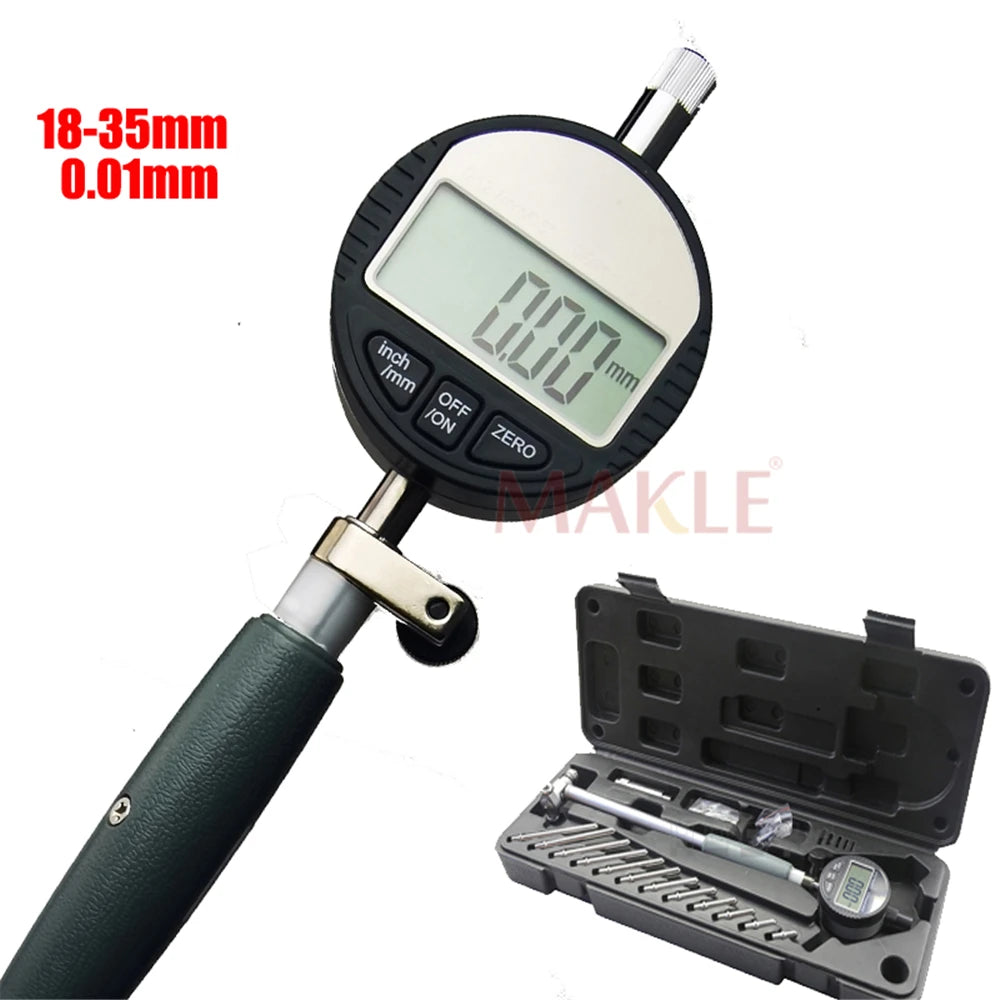 MAKLE18-35-50-160mm Aluminum Alloy Digital Indicator Bore Gauges Indicator 0.01MM Dial Bore Gauge Internal Measure Cylinder tool