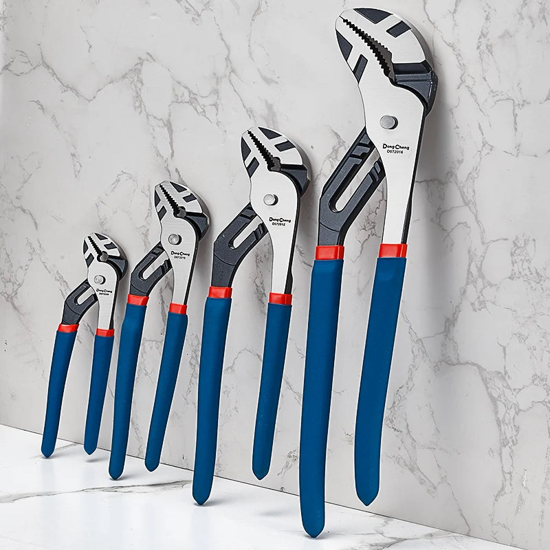 Water Pump Pliers CRV Steel Heat Treated Multi Position Adjustable Groove Joint Pipe Wrench High Torque PVC Grip 8 10 12 16 Inch