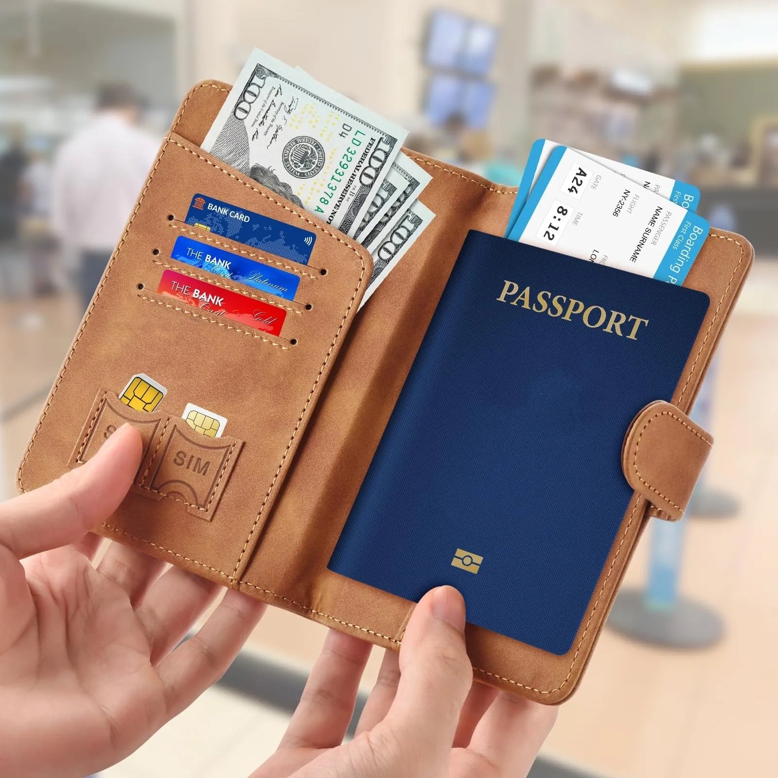 Passport Holder for Travel Essentials, Passport Wallet Cover Case for Travel Must Haves Accessories for Women and Men