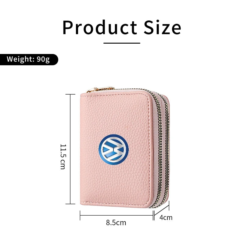 Cup Holders Car Credit Card Wallet Holder Zipper Coin Purse Pocket Accessories For Volkswagen VW Passat Golf Tiguan Scirocco Jet