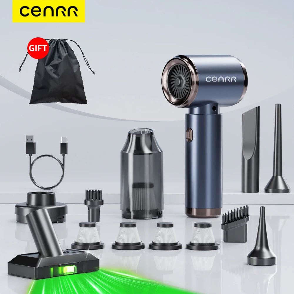 CENRR Car Vacuum Cleaner Mini Wireless Portable Handheld Vacuum Cleaner Strong Suction Powerful Car Cleaner Cleaning Machine