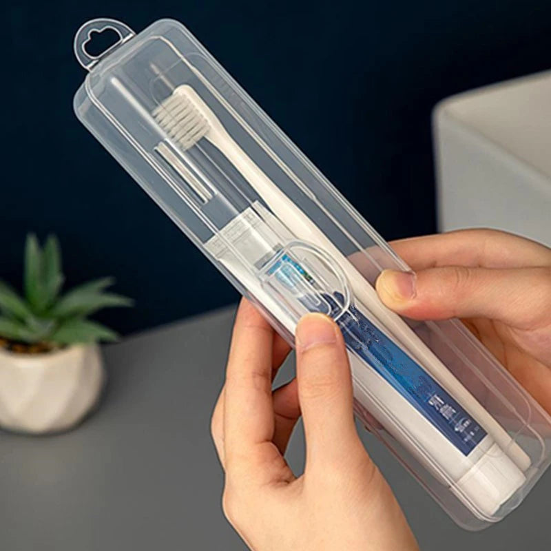1Pcs Portable Toothbrush Box Plastic Travel Toothbrush Case Transparent Toothbrush Holder Organizer Travel Practical Accessories