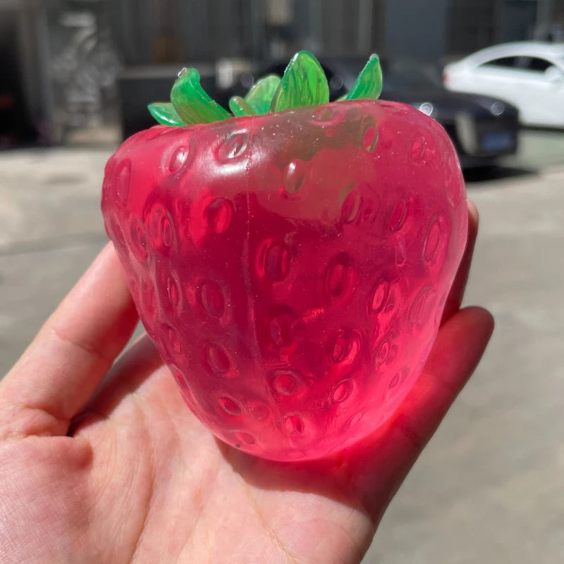 Squishy Coconut Oil Strawberry Stress Ball Toy Creative Strawberry No Rebound Squeeze Fidget Toy ASMR Sensory Stress Relief Toys