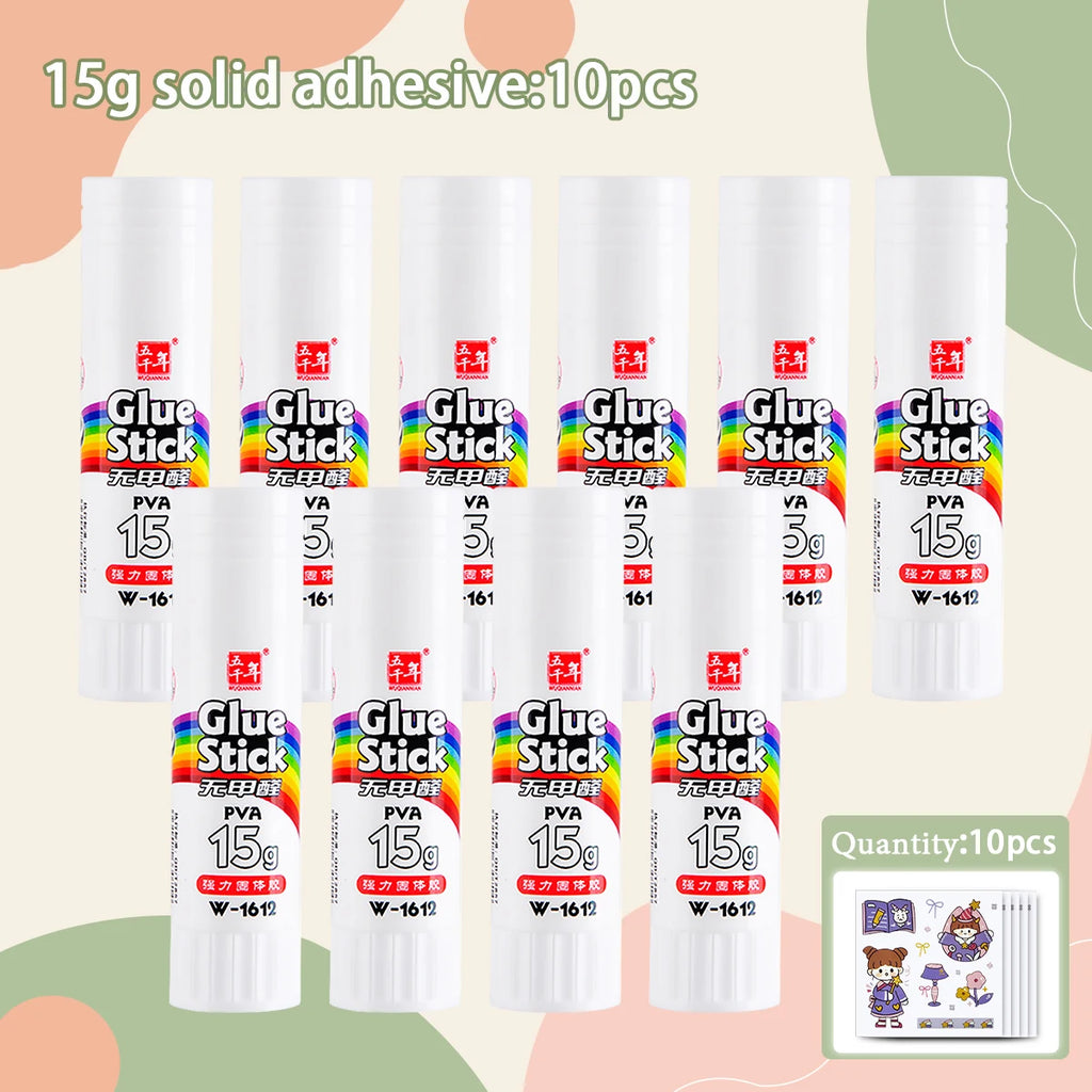 WQN-10PCS White Solid Glue Sticks, Large Capacity for Office,Children’s Craft Classes, School Glue Sticks,Student Supplies 9-36g