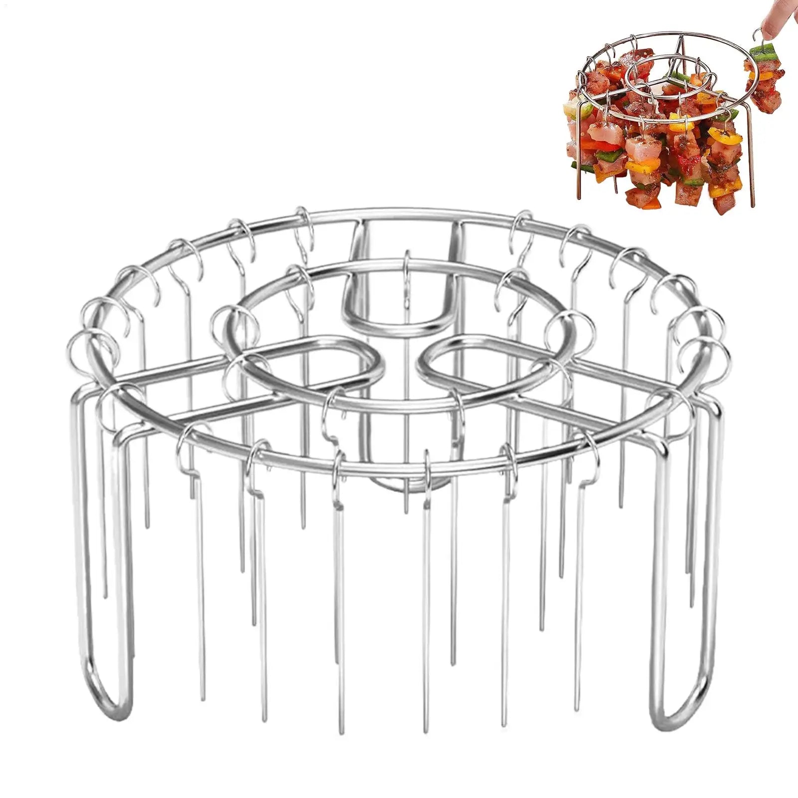 Non-Stick Reusable Oven Rack Air Fryer Skewer Stand Vertical Heat-Resistant Stainless Skewer Rust-Proof Vertical Air Fryer Grill