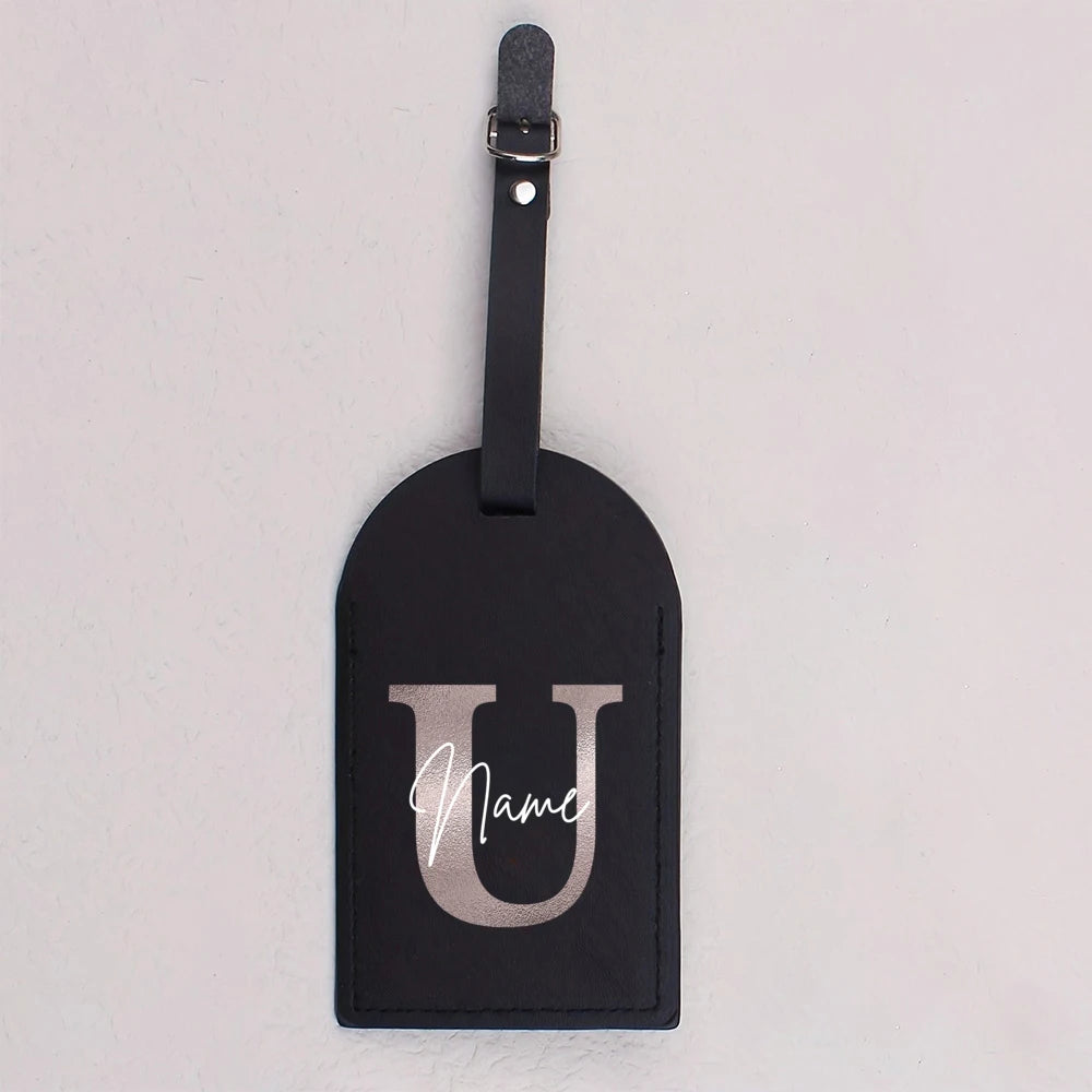 Personalised Monogram Luggage Tag PU Leather for Suitcase Baggage Handbag Tags Travel Bag Suitcase Label Tag Best Gift