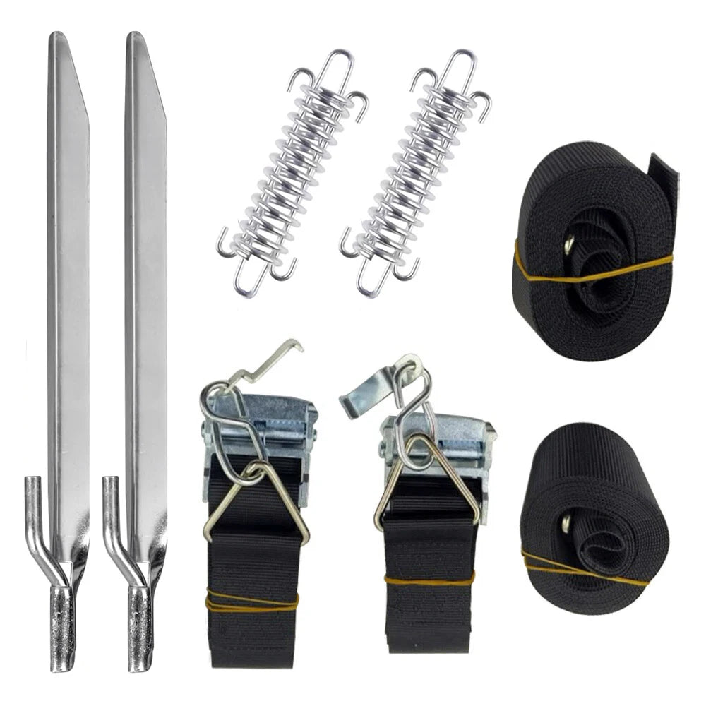 1set Fit For Thule Awning Storm Hold Down Side Straps Canopy Securing Hooks Caravan Motorhome Storm Wind Set Pair RV Accessories