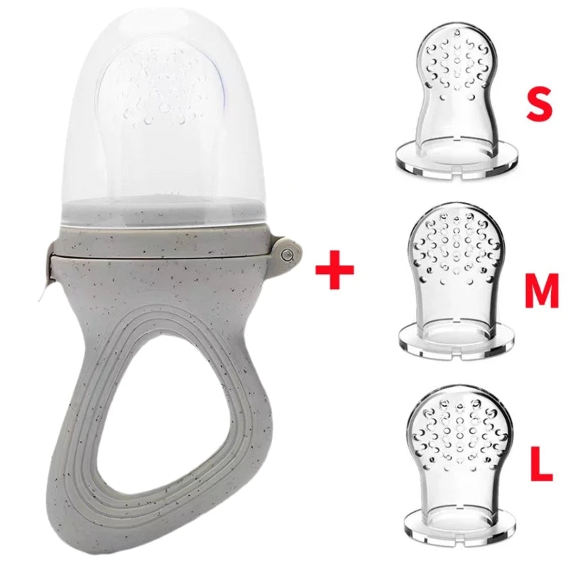Silicone Baby Fruit Feeder Mini Freezer Tray Fresh Food Chew Bag for Infant Self Feeding Milk Popsicle Molds for Teething Relief