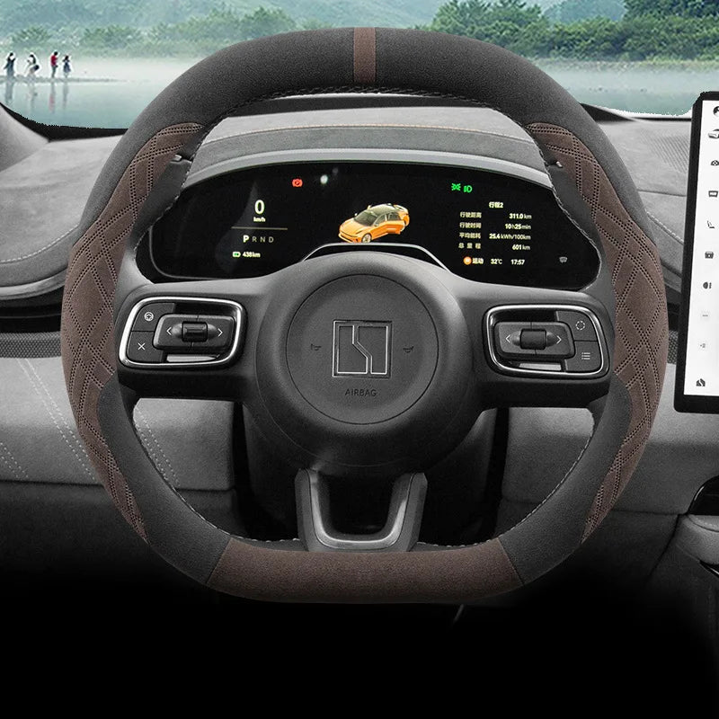 For ZEEKR X 007 001 009 7X 2025 Steering Wheel Cover Suede Interior Modification Short Velvet Winter Car Interior Accessory