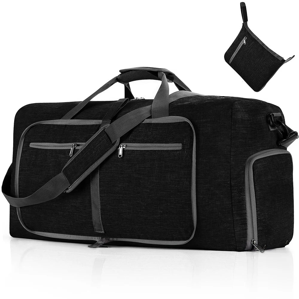 Travel Duffle Bag for Men 65L Foldable Outdoor Travel Duffel Bag with Shoes Compartment Overnight Bag for Men Women Handbag