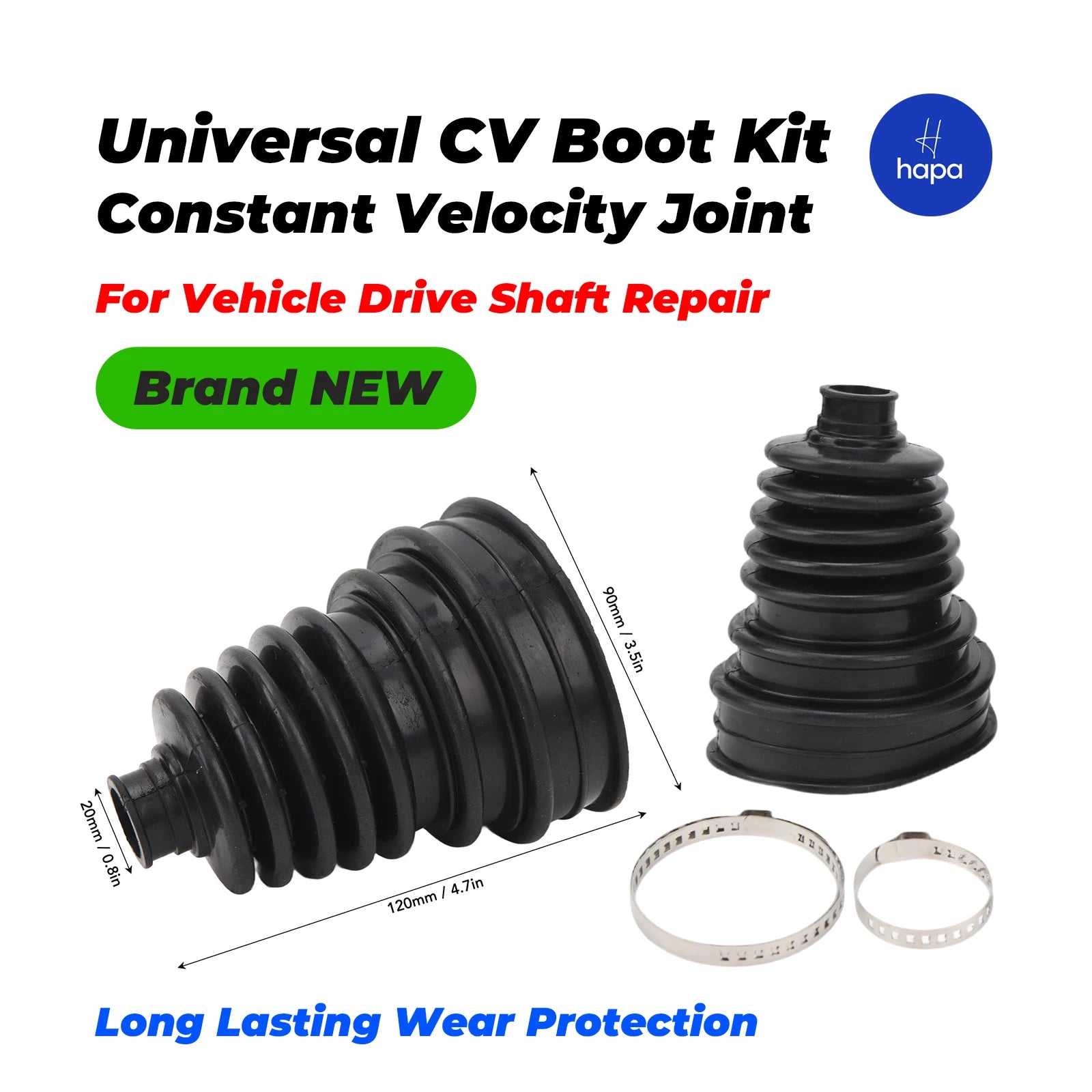 Universal CV Boot Kit Constant Velocity Joint Dust Cover Set For Vehicle Drive Shaft Repair Long Lasting Wear Protection