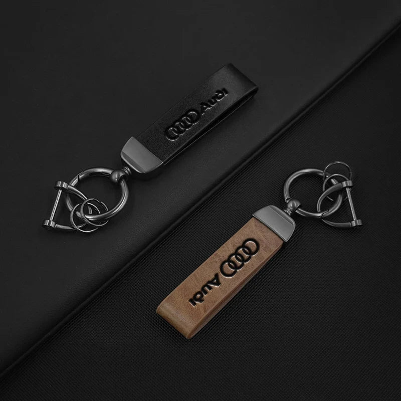 Leather Car Keychain Key Chain Keying Pendant Holder Accessories For Audi Sline A4 A3 A6 TT S4 S5 S6 A1 A2 A5 A7 A8 Q1 Q2 Q3 Q4