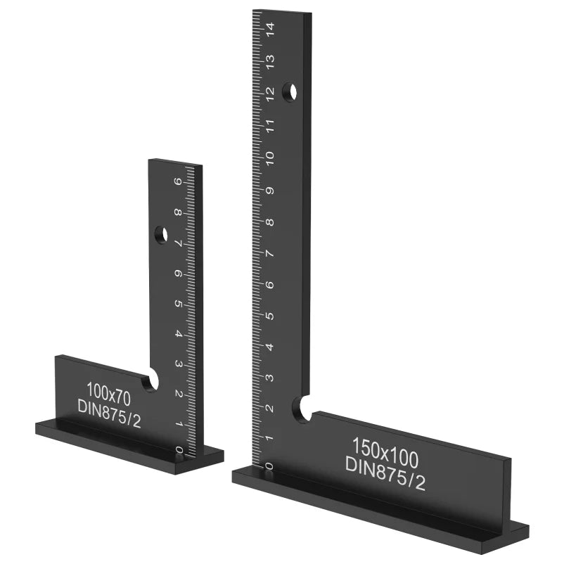 2Pcs Engineer Square Ruler Portable Machinist Square Aluminum Alloy 90 Degree Right Angle Ruler Precise Carpenter Measuring Tool