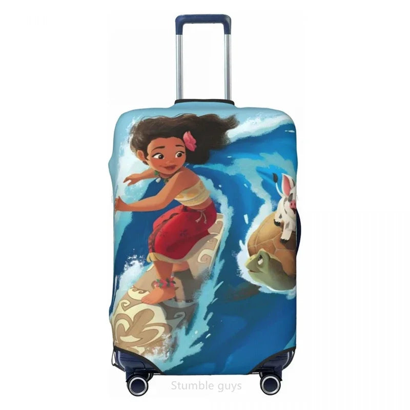 Stretchable Travel Luggage Protector Fashion Ocean Girl Pattern Fits 18-32 Inch Luggage Anti-Scratch Washable Suitcase Cover