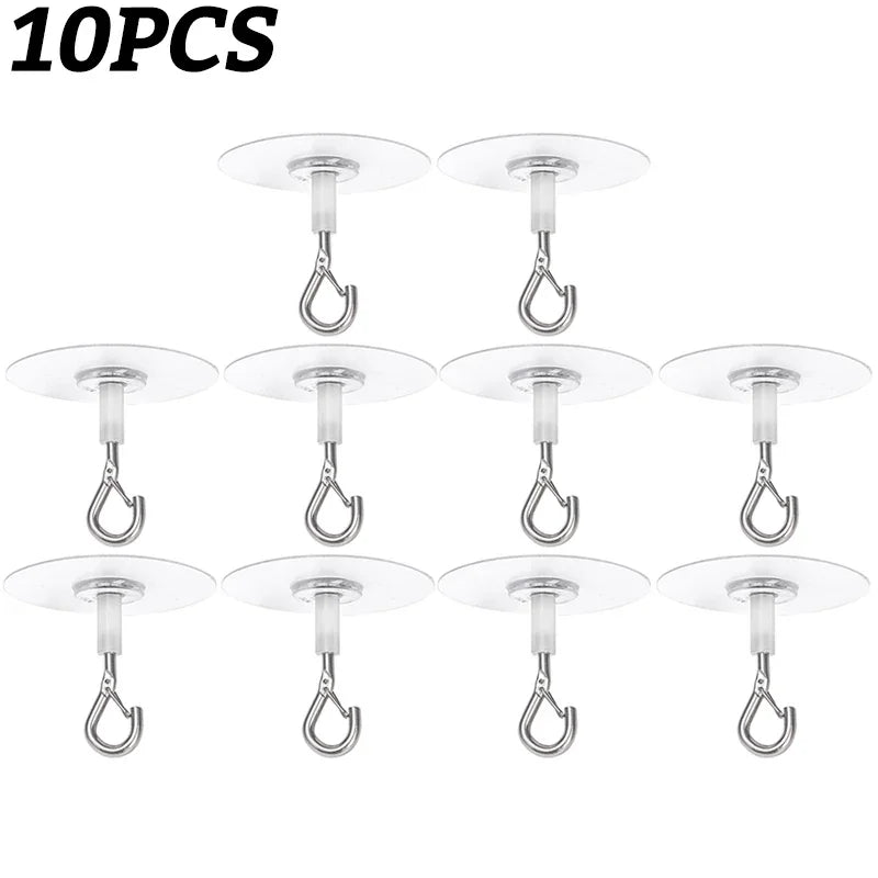 Self-Adhesive Heavy Duty Wall Ceiling Hooks Multi-Scene Hanger 1-10Pcs for Plant Pots Flower Baskets