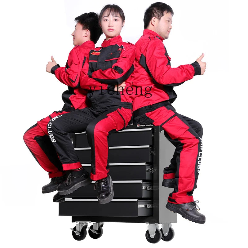 GZ-29  Maintenance Tool Cart Multifunctional Auto Repair With Hanging Plate Backplane Workshop Workbench Drawer Iron Cabinet