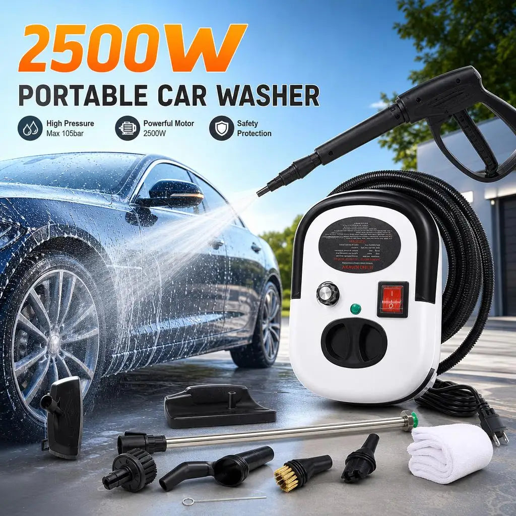 2500W handheld steam cleaner high pressure household car detailing steam cleaning machine with cleaning tools US standard