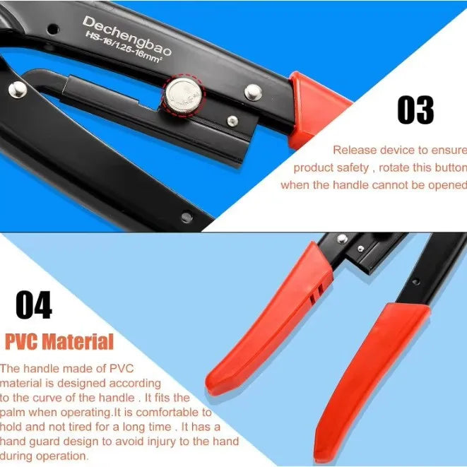 HS-16 Non-Insulated Terminals Crimper 1.25-16mm Easy Crimp Pliers Wire Connector Electrician Tool  SNB RNB SC UT OT