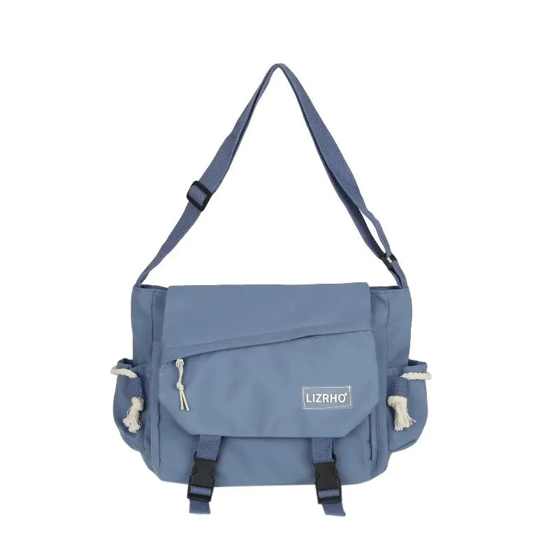 Women Nylon Handheld Shoulder Messenger Bag Versatile Large Capacity Crossbody Bag Retro Work Travel Postman Bag Youth Schoolbag