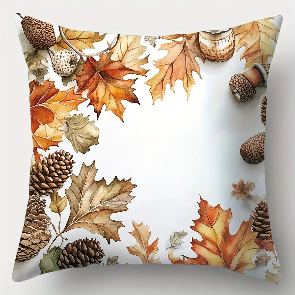 4-piece autumn style squirrel and tree print throw pillow covers, cushion cases, decorative pillowcases for living room decor