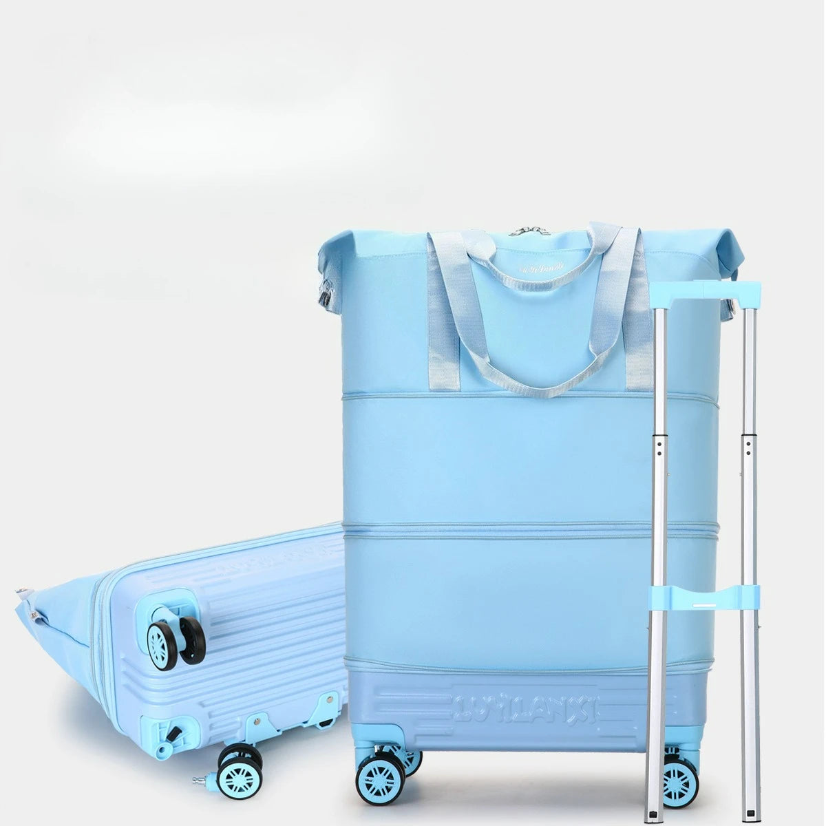 New Travel Bag with Trolley and Wheels Durable, Simple, High-end, Trendy Travel Bag Foldable Expansion Rolling Luggage