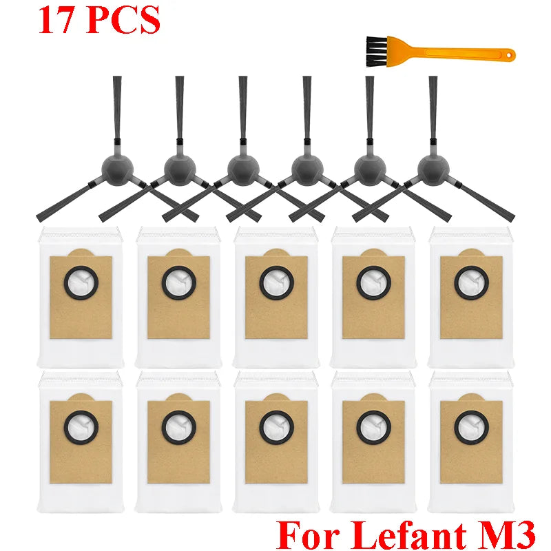 Accessories For ( Lefant M3 / M3 MAX / M3L ) HEPA Filters Robot Vacuum Cleaner Main Side Brush Mop Cloth Pads Dust Bags