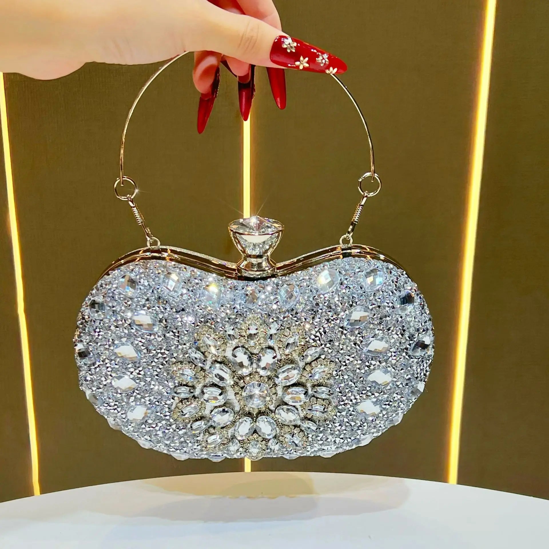 New diamond-encrusted handbag bag fashion shoulder messenger bag dinner party bag women's handbag