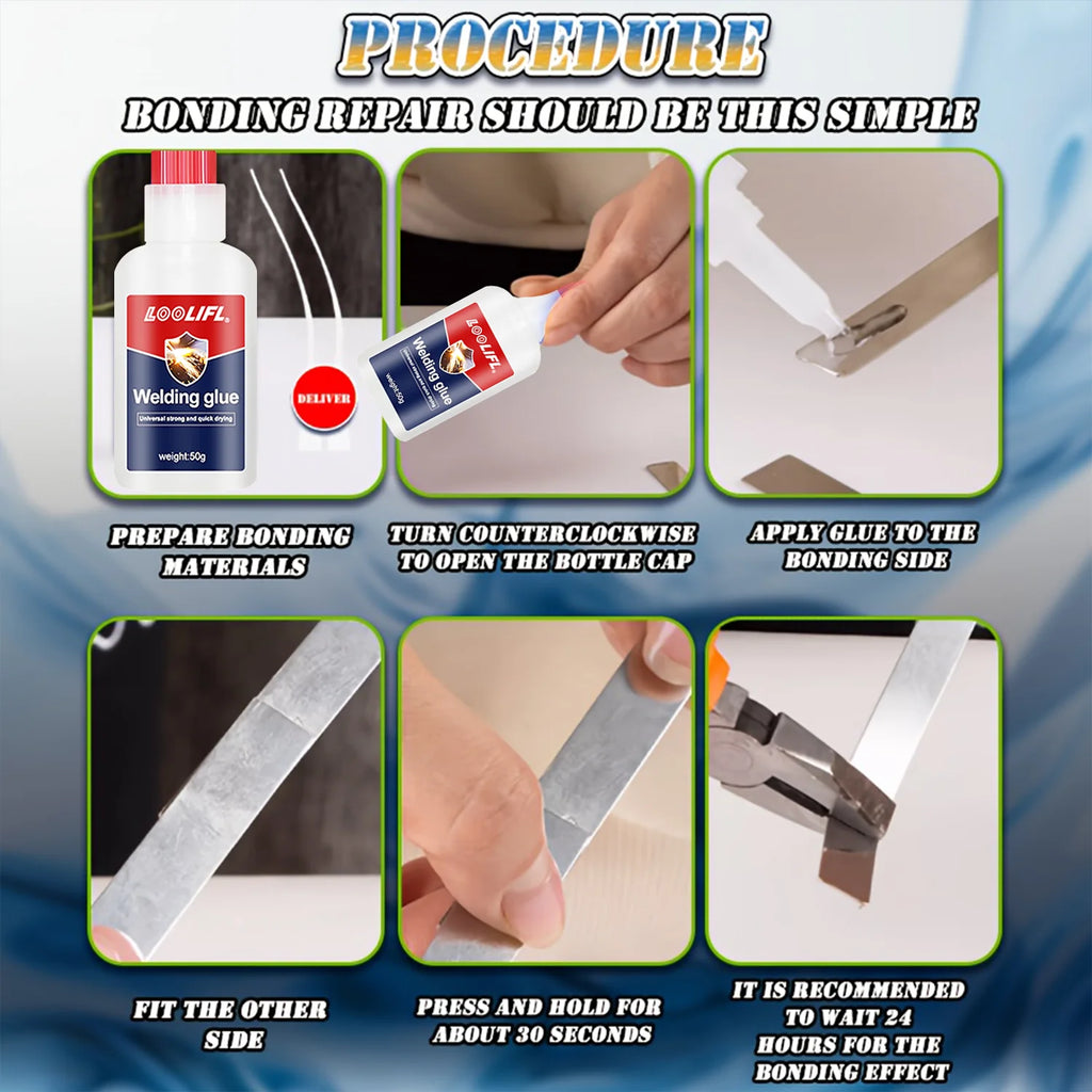LOOLIFL 7PCS 50ml Super glue High Strength Quick-drying Cyanoacrylate Adhesive for leather, rubber, wood, Metal Liquid glue 20g