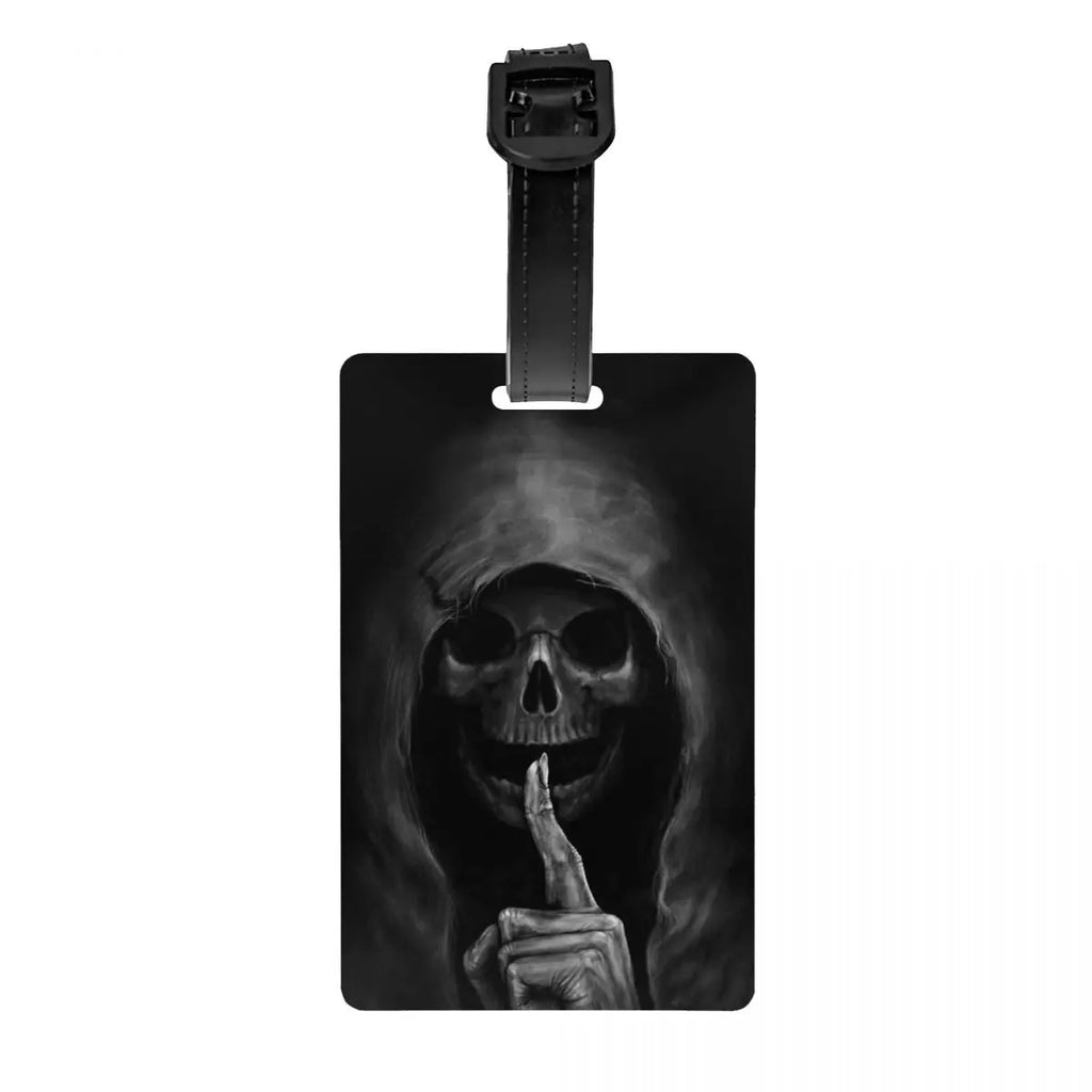 Custom Evil Hands Skull Luggage Tag Privacy Protection Halloween Gothic Skeleton Baggage Tags Travel Bag Labels Suitcase