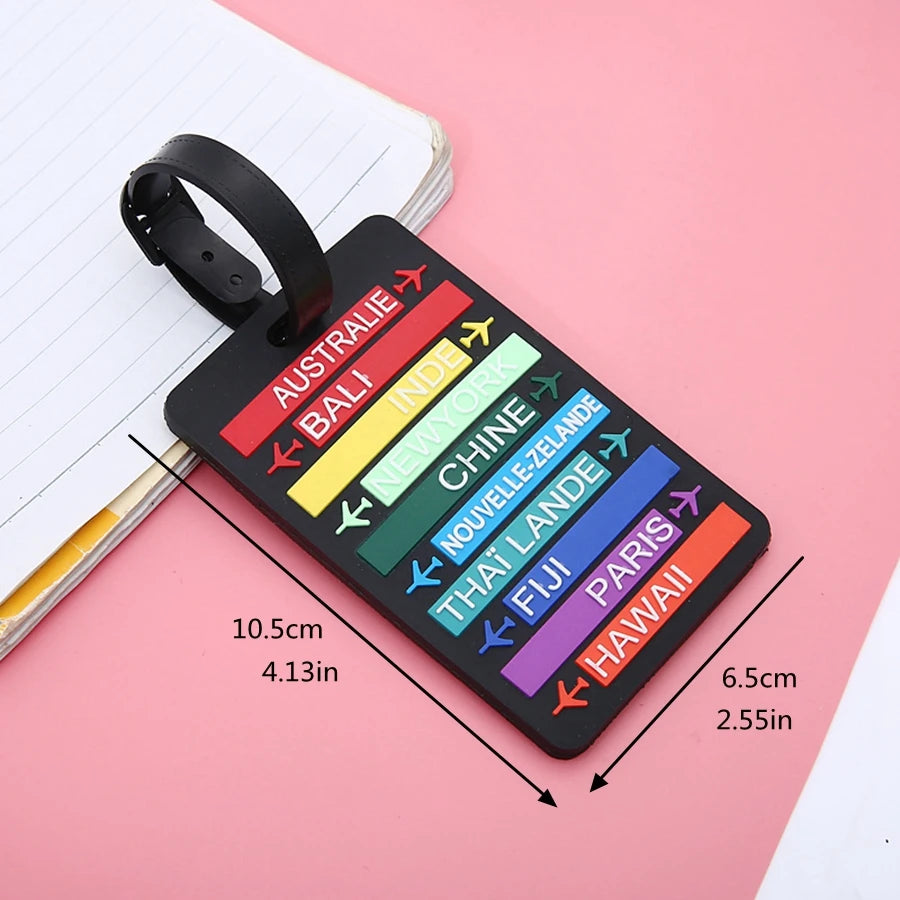 1PCS Creative Letter Black and White Luggage Tag Hanger Boarding Hanging Tag Ring Check in Trolley Box  Label Hanging Tag