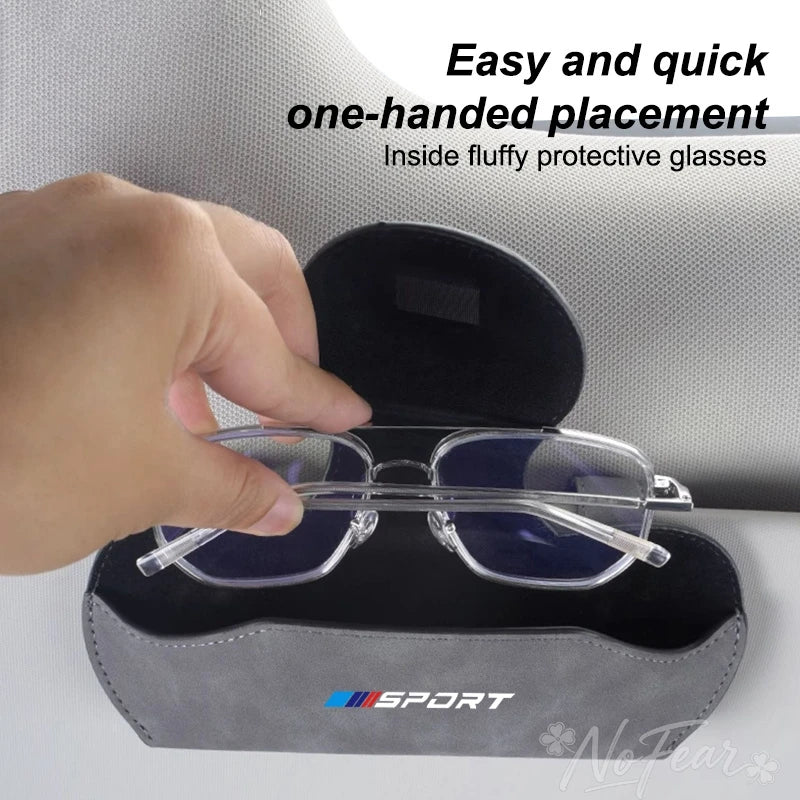 Leather Car Glasses Case Sun Visor Glasses Holder Sunglasses Clip Storage For  BMW 1 3 5 Series G30 G20 F30 F10 E60 X1X3 E70 F15