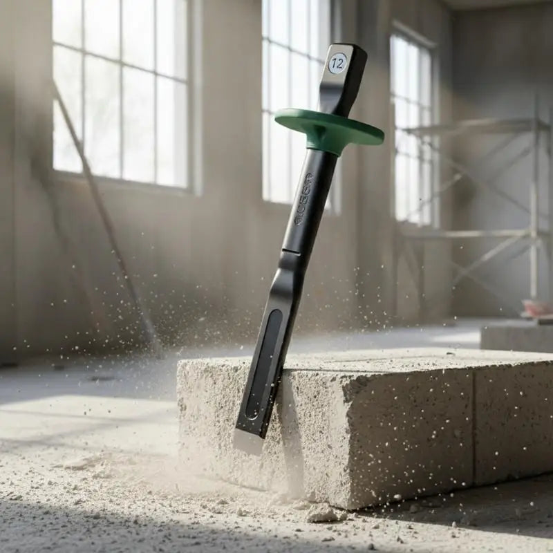 6/8/10/12in Industrial Grade Flat Chisel Chrome Vanadium Steel Forged Steel With Hand Guard Concrete Engraving Cut Tool