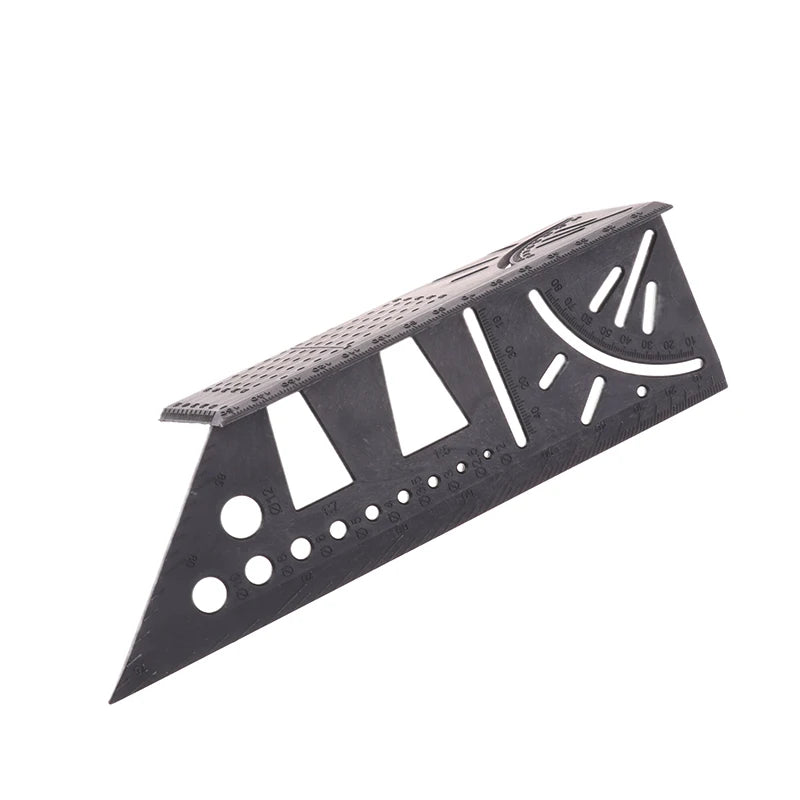 Multifunctional Locate Carpenter Angle Ruler 3D Miter Angle Measuring Tool Perforated Positioning Ruler 45 90 Degree Lines Ruler