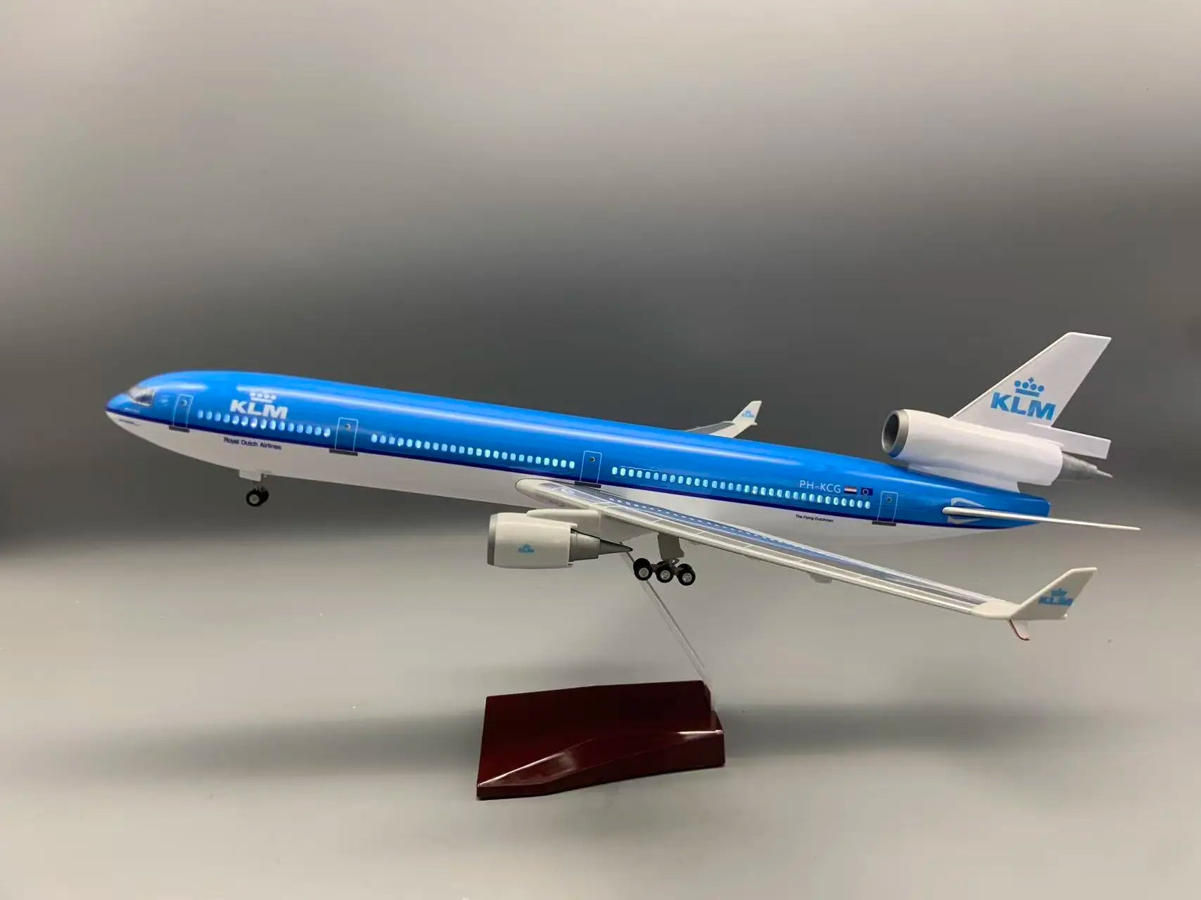 New KLM MD11 Airplane Model 47cm Royal Dutch MD-11 Passenger Aircraft Plane for Collection Birthday Collected Gift By Aviation