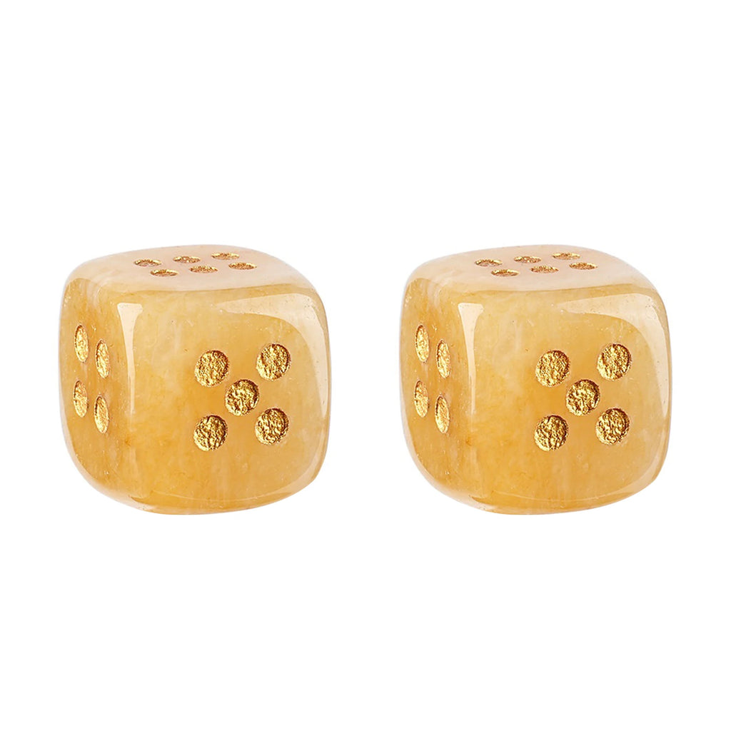 2PCS 6-Sided Mahjong Dice Polished Energy Stones Crystal D6 Mahjong Dices for Casino Games Craps DIY Crafts Spiritual Decor