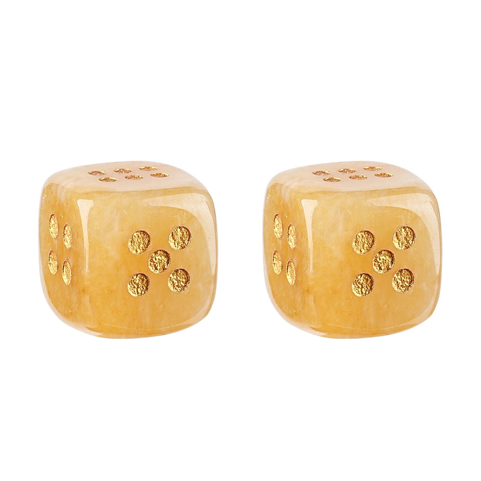 2PCS 6-Sided Mahjong Dice Polished Energy Stones Crystal D6 Mahjong Dices for Casino Games Craps DIY Crafts Spiritual Decor