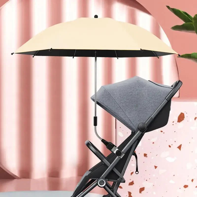 Umbrella For Stroller Foldable Trolley Shading Umbrella With Clamp Portable Travel Supplies Pushchair Attachment For Outdoor