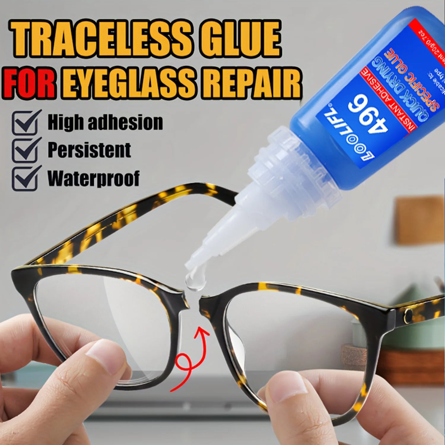 LOOLIFL 496 Super Glue Instant Quick-drying Cyanoacrylate Adhesive Leather Rubber DIY Wood Metal Strong Bond Liquid Glue Tool