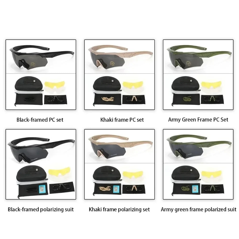 Tactical Windproof Shockproof Goggles 3 HD Interchangeable Lenses for Airsoft Motocross Mountaineering Outdoor Eye Safety Gear