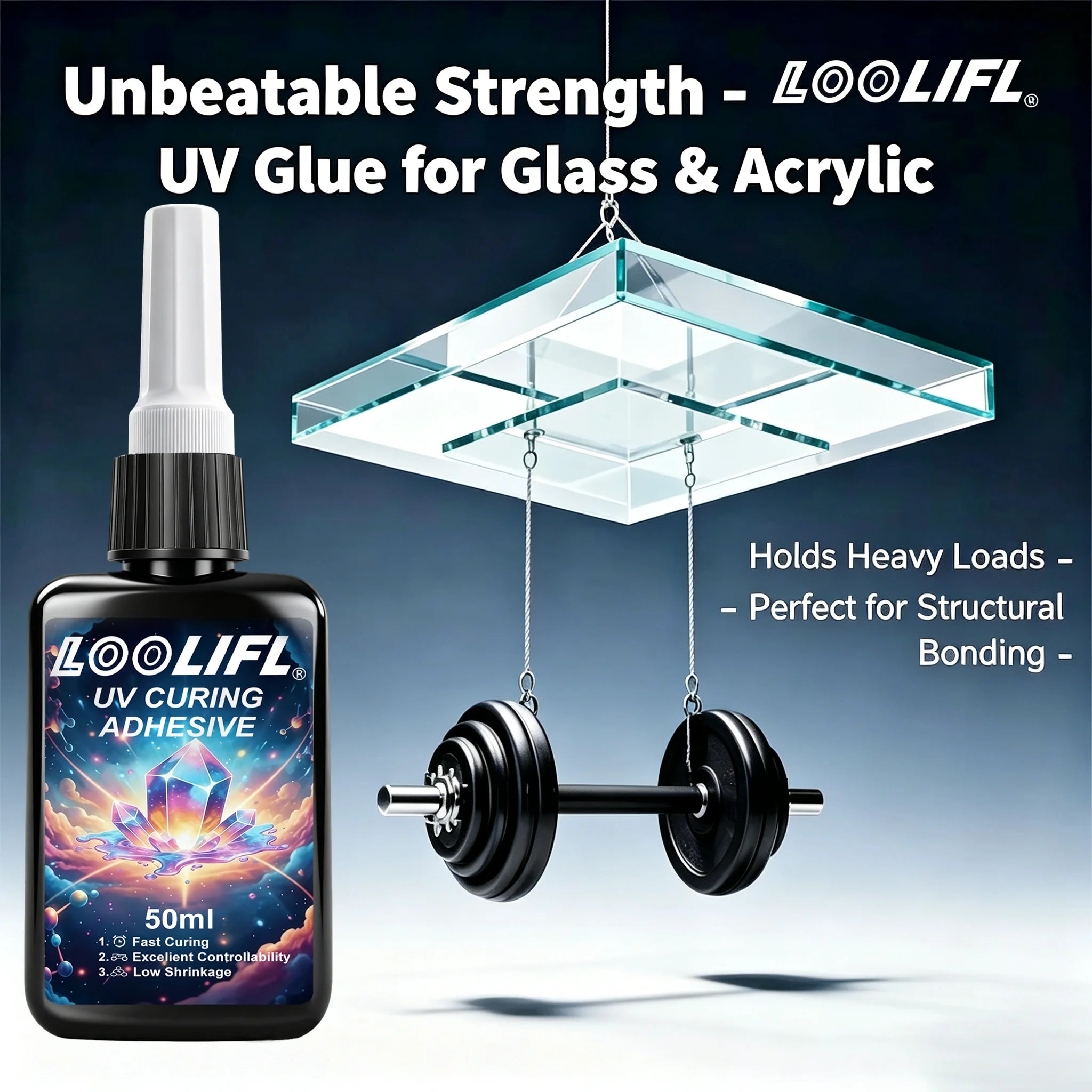 Uv Glue Super Transparent Invisible Adhesive, Craft Glue, Fast Drying, Strong Bonding, Uv Curing Glue, Waterproof, High Temperature Resistant, Suitable for DIY Crafts, Handmade Jewelry/Ornaments, Model Building, Glass, Acryli