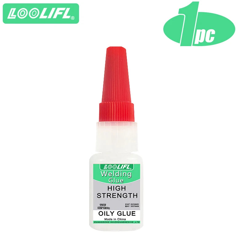 LOOLIFL50g High Strength Welding Oily Super Glue Universal Clear Non-Marking Repair Adhesive Instant Glue Strong Fast Super Glue