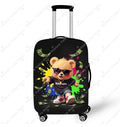 Watercolor Bear Print Luggage Covers for Travel Cartoon Animal Bear Wearing Raincoat Rolley Case Protective Suitcase Cover