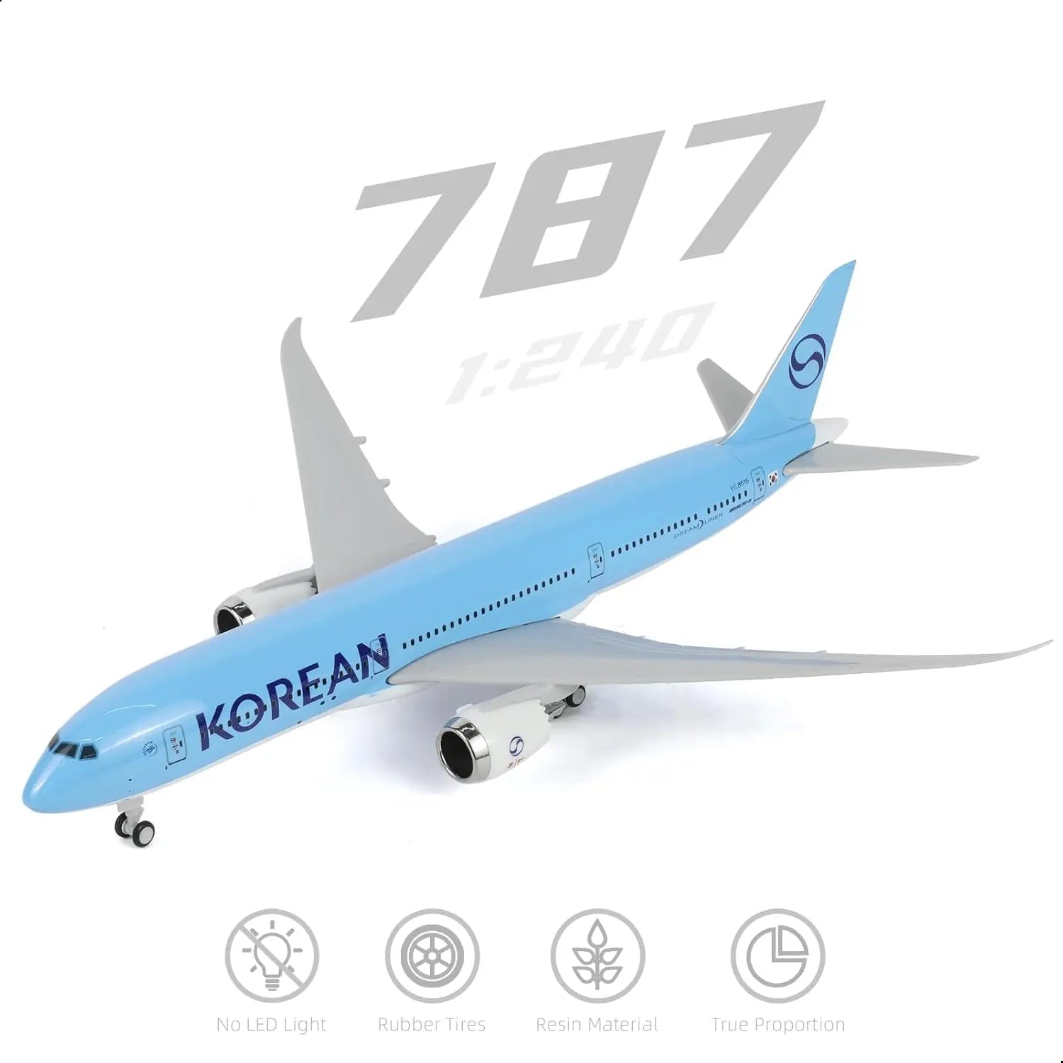 30cm B787 Korean Air Airplane Model Resin Replica Miniature Plane Model Child Toy Plane Boys Gift Adults Fun