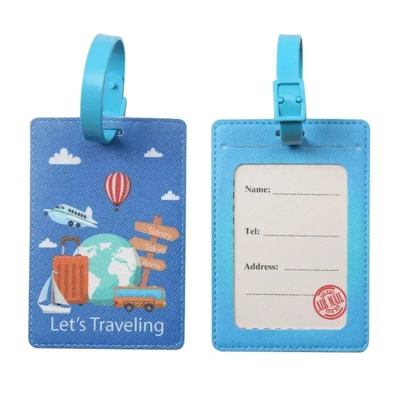 PU Suitcase ID Address Holder Baggage Boarding Tag Portable Label Creative Travel High Quality Travel Accessories Luggage Tag